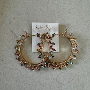 Jessica Simpson Beaded Hoops